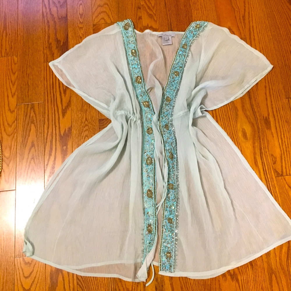 Beaded swim suit cover up